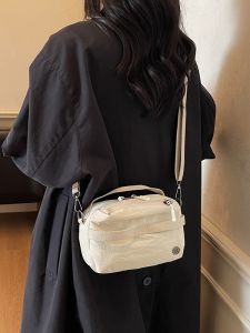 New Pure Color Macaron Nylon Small Square Lightweight Sporty Crossbody Casual Single Shoulder Phone Bag for Women