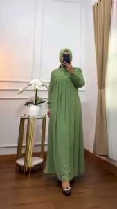 Hanifah Dress Bhn Cerutty Babydoll Full Puring Apk Payet BUSUI Dress Terbaru 2024 Long Dress Simple Elegan