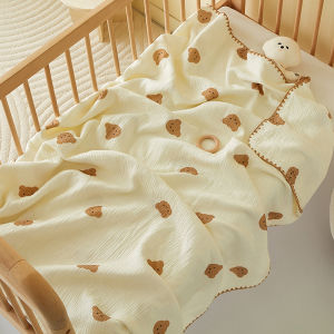 Pure Cotton Muslin Baby Blanket Summer Quilt Kindergarten Nap Blanket Children Bath Towel Newborn Wrap a Class Cartoon Pattern
