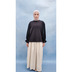 HijabChic Devara Top - Kaos Daily Cotton Combed Lembut Lengan Lace