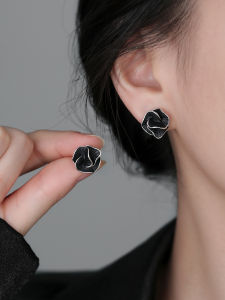 XiangNan Silver Mountain Tea Flower Earrings Womens Luxury Fashion Jewelry Alloy Plated Silver Gold Plant Floral Ear Studs