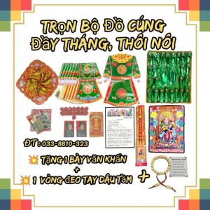 Trọn bộ đồ cúng đầy thángthôi nôicúng đốtkèm bày vân khấn