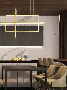 Modern Design LED Chandelier For Dining Room Kitchen Bar Table Living Room Bedroom Ceiling Pendant Lamp Rectangle Hanging Light