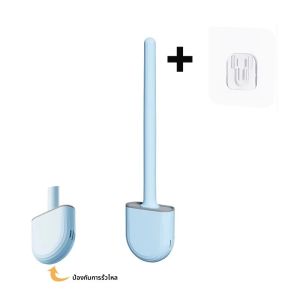 ชุดแปรงห้องน้ำซิลิโคน TPR หัวแบนมีความยืดหยุ่นติดตั้งผนังสีดำชุดที่ห้อยแปรงสำหรับห้องน้ำ