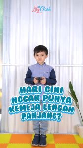 Lily And Clark Kemeja Panjang Koko Anak Laki-Laki Terbaru Warna Biru Combie Navy KKP09