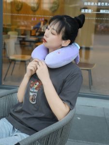 หมอนหนุนเมมโมรี่โฟมรูปตัว U หมอนรองคอหมอนพิงสำหรับเดินทางในสำนักงานหมอนรองคอสำหรับนอนกลางวันหมอนรองคอหมอนรูปตัว U สำหรับนอนในรถยนต์