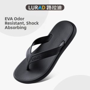 Luladi Fashion Mens Sandals Summer Anti-Slip Grey Between-Toes Slip-On Beach Shoes Trendy Breathable Casual Thick Bottom Rubber Sole