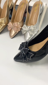 Gav - Levina Heels Wanita Sepatu Hak Tali Slingback Pita Kupu Kupu 3Cm