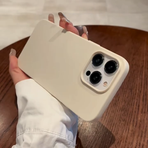 Anti-Fall Case Large Hole Frosted Protection Pure Color TPU Shell Cover For iPhone 11 12 13 14 15 16 17 18 Pro Max Simple Style Digital Accessories