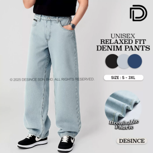 DESINCE Men Harem Jeans Loose Fit Jeans Vintage Straight Haraju Pants Baggy Trouser Hiphop Denim Seluar Lelaki MP 044
