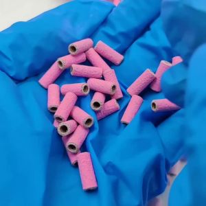 Seamless Sanding Bands Kit: Pink Small Mini Nail Art Grinding Sanding Bands with Bit 100pcs/Box Sanding Bands#180/#240 Grit
