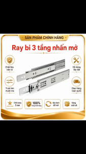 [ Hàng Xịn Giá Tốt CHÍNH HÃNG ] ( 1 cặp ) Ray bi 3 tầng hệ nhấn mở tủ - nhấn đóng tủ ( không cần sử dụng tay nắm ) 300 350 400 450 500