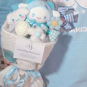Kawaii Plush Doll Bouquet Sanrio Kuromi Cinnamoroll MyMelody Pompompurin Valentine Hadiah Kelulusan Anime Gadis Lucu Mainan Ulang Tahun
