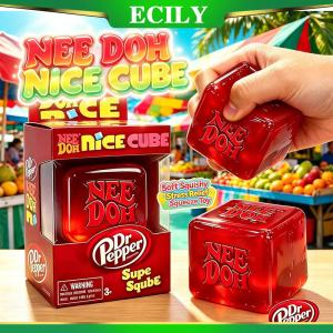 ECILY Nice Cube Transparent Jelly Squishy Toy Soft Squeeze Stress Relief Sensory Fidget Cube Portable Fingertip Decompression Toy Gift for Kids Adults Students Office Workers