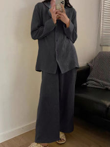 Womens Loose Long Sleeve Sleepwear Set Spring Autumn Casual Home Sweet Style Cotton Fabric Comfortable Lazy Fashion