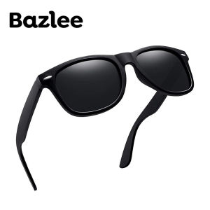 Bazlee Classic Square Polarized Sunglasses Men Women Vintage High Quality Brand Designer Male Fashion Retro Sunglasses UV400