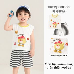 CUTEPANDAS | Bộ Quần Short Không Tay Thoáng Khí Nhẹ