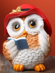 Resin Owl Figurine Realistic Animal Desktop Home Decorations Outdoor Garden Balcony Scenic Arrangement Cute Carved Office Zone