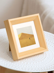 Creative Slope Three-dimensional Picture Frame Square Mold Wood Color Display Stand 5 to 12 Inches Resin Modern Simple Style