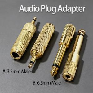 3.5mm to 6.5mm 6.35mm1/4 Inch Male Female Mono Audio Adapter Jack Plug Converter for Microphone Guitar Amplifier Headphon