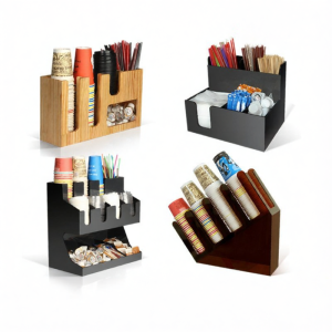 Black Acrylic Cup Rack for Cafe and Tea Bar