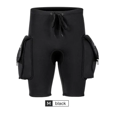 Men Wetsuit Shorts 3mm Neoprene Diving Shorts with Pocket Man Surfing Pants for Water Sports Swimming Snorkeling Boating Scuba
