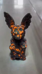 100mm Natural Yooperlite Crystal Gargoyle Hand Carved Polished Quartz Statue Healing Gemstones Crafts For Home Decorations 1pcs