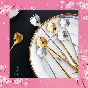 Stainless Steel Flower Spoon - Cherry Blossom Sakura (Gold)