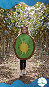 Nutrition Month Kiwi Costume Non-Woven Fruit & Vegetable Cosplay Performance Costume for Kids