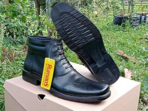 formal boots rumaos sepatu dinas/pantofel/PDH/kantoran kulit hitam dop premium