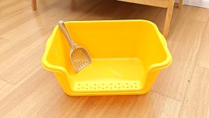 ใหญ่กระบะทรายแมว ห้องน้ำแมว ขอบสูงกันกระเด็น กระบะทรายแมวขนาดใหญ่พิเศษ พร้อมที่ตัก มี 3 สีให้เลือก