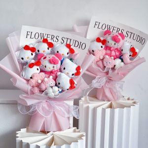 Hello Kitty for Birthdays and Valentines Days Gift for Girlfriend Figurine Doll Bouquet Hellokitty Hello Kitty