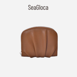 SeaGloca Korean Short Pleated Compact Portable Solid Color Multifunctional Card Holder Coin Purse For Woman