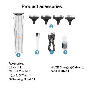 Kemei Km-289 Silver Color Hair Tapering Clipper 7000RPM Motor Hair Beard Trimmer Hair Salon Business