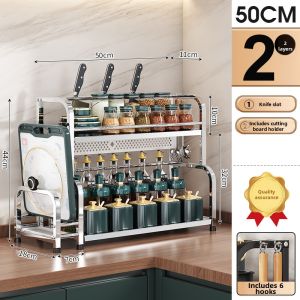 Multi-function Kitchen Storage Shelf Stainless Steel