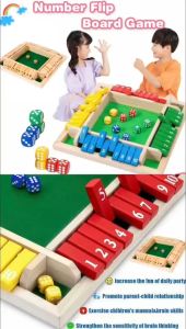 【Shipment From Malaysia】Creative Shut The Box Dice Game Large Wooden Smart Game Indoor Classic Family Math Game