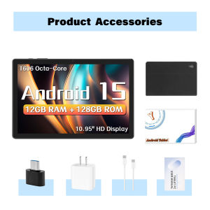 Paitanry WIFI6 10.95 Inch Android 15 Tablet 12GB+128GB 8000mAh Unisco T606 Octa Core Dual Speakers 2.4G/5G Wifi Game Tablet Pc