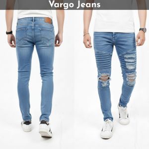 Celana jeans pria sobek bikers panjang skinny denim hitam origonal premium nyaman di pakai