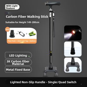 LEZHONGFU | Light Portable Extendable Anti-slip Fashion Cane with Light