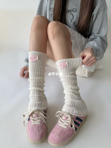 Ning Xiaoyi เสื้อถัก JK ถุงเท้าฤดูใบไม้ผลิฤดูใบไม้ร่วง Y2K สาวเผ็ดกลางลูกวัวถุงเท้า PURE สีบางส่วน Heattech สําหรับผู้หญิง