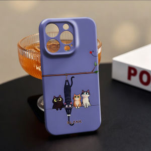 Cute Cat Sky Doodle For iPhone 17 16 15 14 13 12 Pro Max Slim Shockproof Cover for iPhone Air Case Blank