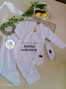 Setelan Koko Anak Warna Putih / Koko Anak lengan panjang warna putih / Kokoh Manasik Haji