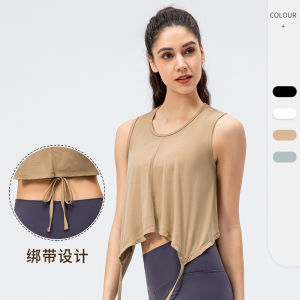 Luoke เสื้อกล้ามกีฬาสตรีเสื้อผ้าโยคะระบายอากาศได้ดีผ้ารัดเอววิ่งฟิตเนสใหม่