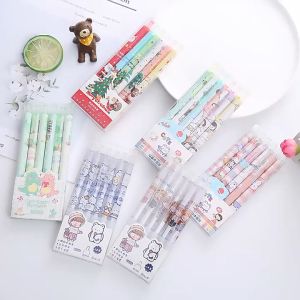 MOMO 0.5MM 6PCS/Box Black Ink Press Gel Pen Signature Pen School Stationery Supplies