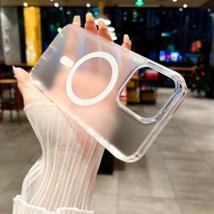HOCE เคสโทรศัพท์แบบใสสีด้านสุดหรูสำหรับ iPhone 17 Air 16 15 14 Plus 13 12 Mini 11 16 Pro Max Magsafe Ultra Thin Magsafe เคสพลาสติกอะคริลิคแบบแข็ง