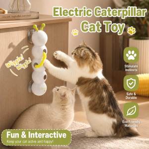 Teeker Pet Tự Động Sâu Bướm Teaser đồ chơi cho mèo sạc USB Tương Tác Lông Đuôi Đồ Chơi Ổn Định Thiết Kế núm hút cao su Tự Giải Trí chơi đồ chơi Cho Trong Nhà Mèo