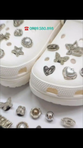 CrocsFanClub – PB370 - set Jibbit nơ Hàn gắn giày dép croc siêu xinh