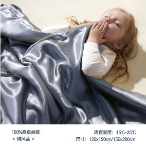 Domiamia 100%  Silk Baby Summer Quilt Childrens Four Seasons Comforter Lightweight Airy Fabric for All Seasons Use