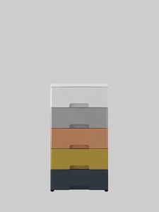 Storage Cabinet  Plastic With Lock Storage  Drawer Cabinet Portable Clothes Storage Almari baju Gradient Gray Wardrobe 收納櫃/衣櫃