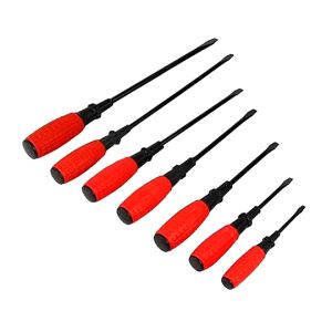 Obeng Minus Magnet Gagang Karet 8 Inch Obeng Jagung Granat Merah Minus Plus Anti Slip Obeng + - 8” Inch Screwdriver 8 Inchi Obeng Min Obeng Kembang